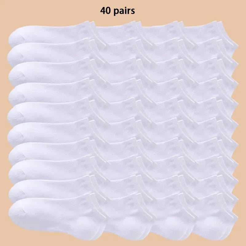 1/5/10 Pairs Comfortable Men's Women's Socks Casual Short Solid Color Spring Summer Boat Sock Fashionable Round Neck Ankle Socks