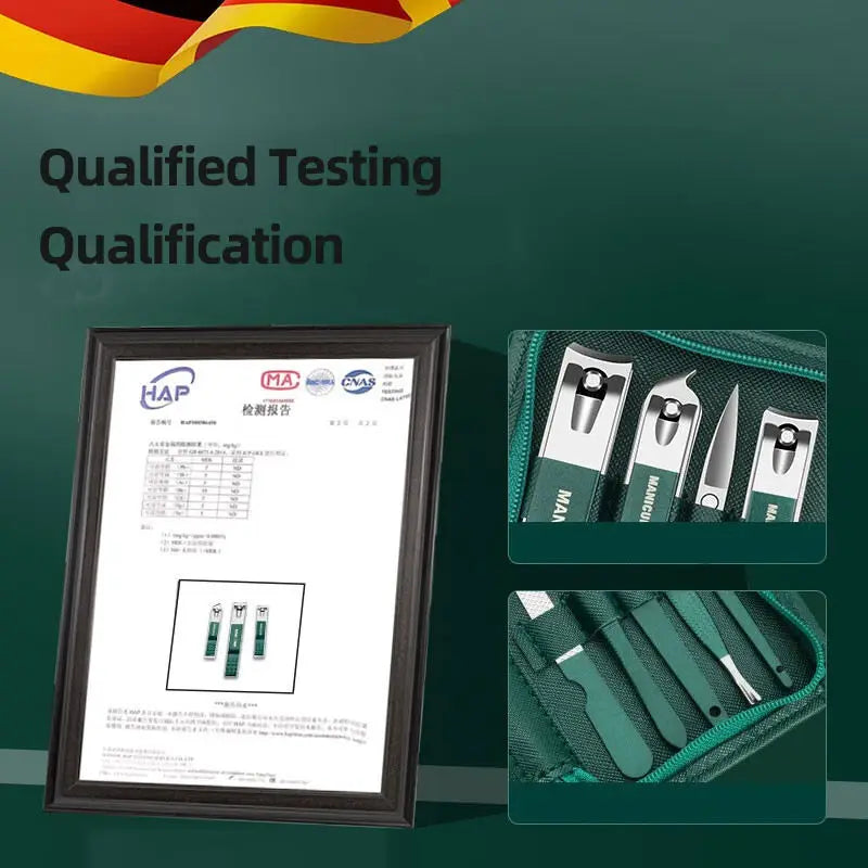 Ouriner 6-18Pcs Portable Manicure Sets Pedicure Kits Bright Black Nail Clipper Set Personal Care Tools Eyebrow Scissors